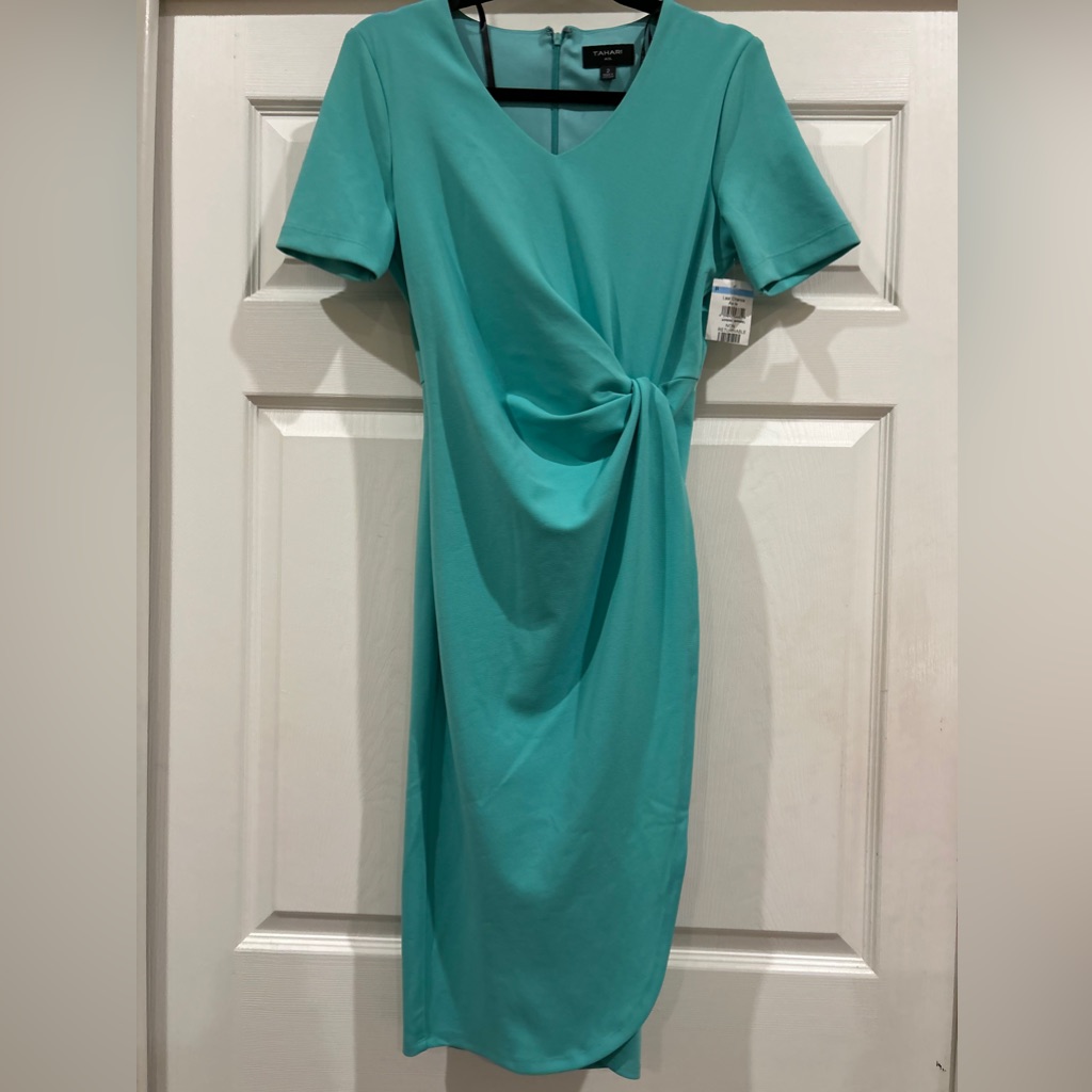 Tahari Brand Elegant Teal Dress